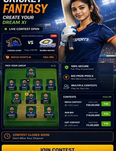FaceSlots (online slot games india) fantasy cricket & matchday visual 3